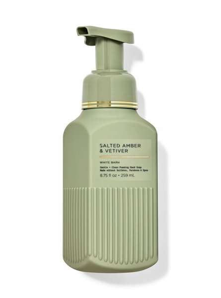  NK - Nước rửa tay dạng bọt BBW Gentle & Clean Foaming Hand Soap Salted Amber & Vetiver 8.75Oz 259ml 