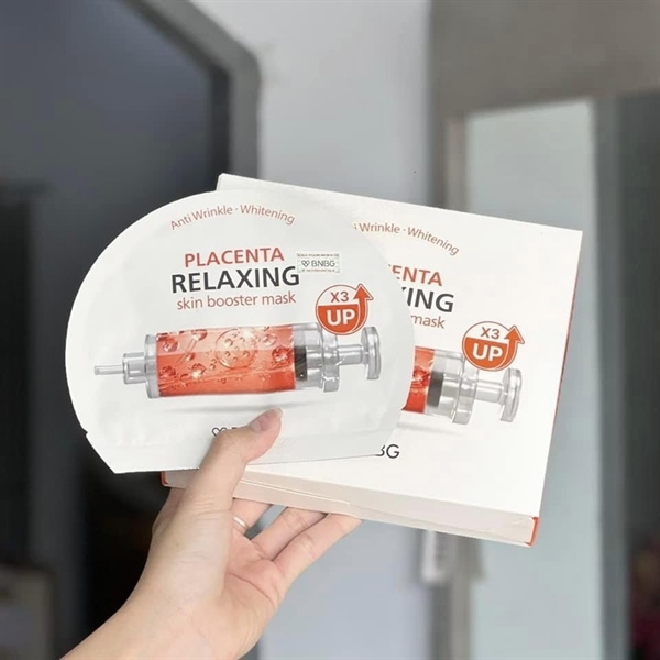  NK - Hộp 10 miếng mặt nạ phục hồi da BNBG Placenta Relaxing Skin Booster Mask x3 Up 
