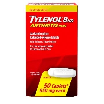  Viên uống giảm đau hạ sốt Tylenol 8 Hour Arthritis Pain Relief Extended-Release Tablets, 650 mg Acetaminophen 50 viên 