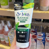  NK- Sữa rửa mặt tẩy tế bào chết St. Ives Blackhead Clearing Scrub Green Tea 6Oz 170g 