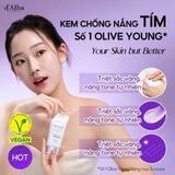  NK - Kem chống nắng nâng tông hiệu chỉnh màu da sạm tối D'Alba Waterfull Tone-Up Purple Correcting SPF 50+ Sun Cream 50ml 