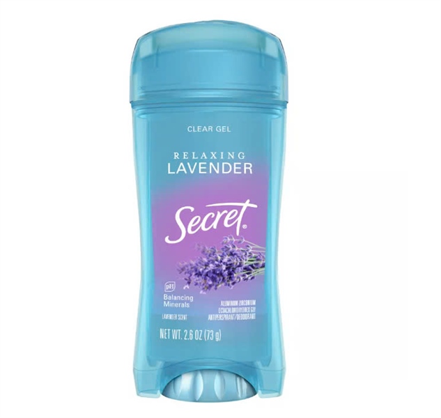  (S11/26) NK - Lăn khử mùi Secret Antiperspirant/Deodorant Clear Gel Relaxing Lavender 72HR Breathable Odor Protection PH Balancing Minerals 2.6Oz 73g (Chai) 