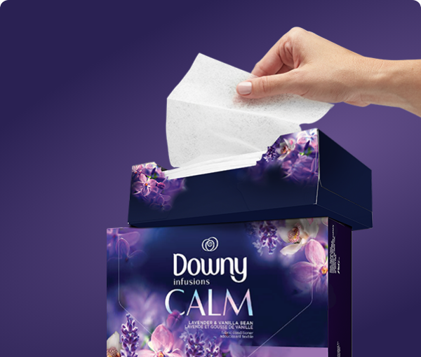  Giấy thơm quần áo Downy Infusions Calm Lavender and Vanilla Bean 20 tờ 