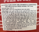  NK - Dầu gội xả Old Spice Pure Sport 2-in-1 Shampoo & Conditioner 650mL (21.9 FL OZ) 