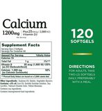  Viên uống bổ sung Nature's Bounty Calcium 1200mg Plus Vitamin D3 25mcg 120 viên 
