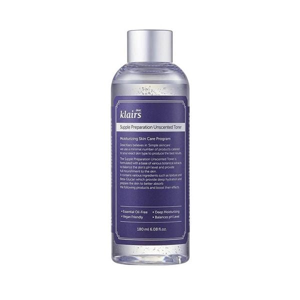  NK - Nước hoa hồng Klairs Supple Preparation Unscented Toner 6.8Oz 180ml 