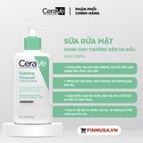  NK - Sữa rữa mặt Cerave Foaming Cleanser For Normal To Oily Skin 8Oz 236ml 