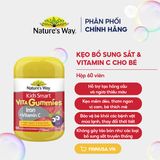  NK - Viên uống bổ sung sắt + Vitamin C cho bé Nature's Way Kids Smart Vita Gummies Iron + Vitamin C 60 viên 