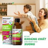  NK - Siro bổ sung Canxi, Magie, Kẽm Brauer Kids Liquid Calcium with Magnesium & Zinc 200ml 