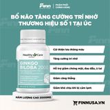  (Úc) Viên uống bổ não Healthy Care Ginkgo Biloba 2000mg 110 viên 