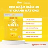  Kẹo ngậm ho Halls Cough & Throat Relief Honey Lemon 70 viên 