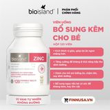  NK- Viên bổ sung Kẽm cho bé Bioisland Zinc 120 viên (Hộp) 