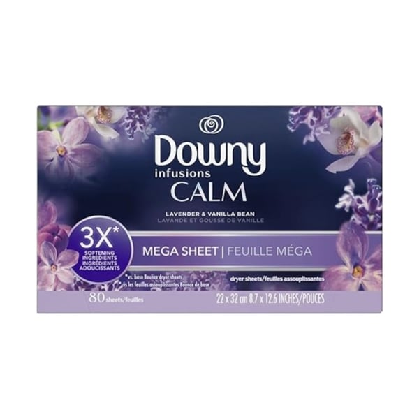  Giấy thơm quần áo Downy Infusions Calm Lavender and Vanilla Bean 80 tờ 