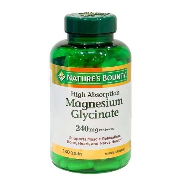  Viên uổng bổ sung Magie Nature's Bounty High Absorption Magnesium Glycinate 240mg 180 viên 