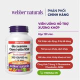  NK - Viên uống hỗ trợ xương khớp Webber Naturals Glucosamine Chondroitin MSM 120 viên 