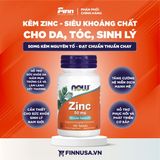 Viên uống kẽm hỗ trợ miễn dịch Now Zinc 50mg 100 viên 