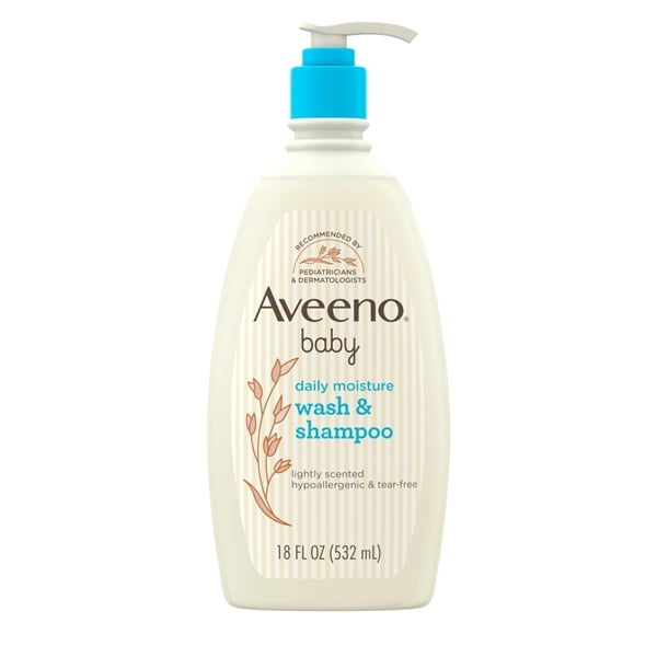  Sữa tắm gội yến mạch cho bé Aveeno Baby Daily Moisture Gentle Body Wash & Shampoo with Oat Extract 2-in-1 Lightly Scented 18Oz 532ml 