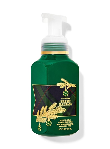  NK - Nước rửa tay dạng bọt BBW Gentle & Clean Foaming Hand Soap White Barn Fresh Balsam 8.75Oz 259ml 