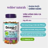  NK - Viên uống bổ sung Omega 3 Webber Naturals Triple Strength Omega-3 900mg 80 viên 