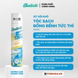 NK - Dầu gội khô Batiste Dry Shampoo Fresh Breezy Citrus hương tươi mát 200ml 