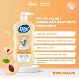  Sữa tắm gội cho bé Dial Kids 2-in-1 Body+Hair Wash Peach 32Oz 946ml ( 