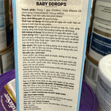  NK- Vitamin D3 nhỏ giọt cho bé Baby Ddrops 400IU 90 giọt (Hộp) 