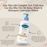  NK-Sữa tắm gội cho bé Cetaphil Baby Wash & Shampoo With Organic Calendula 400ml 