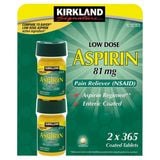  Set 2 hộp viên uống giảm đau Kirkland Signature Low Dose Aspirin 81mg 2 x 365 viên 