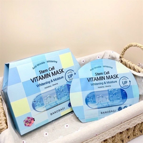  NK - Hộp 10 miếng mặt nạ dưỡng sáng và cấp ẩm Banobagi Stem Cell Vitamin Mask Whitening & Moisture 