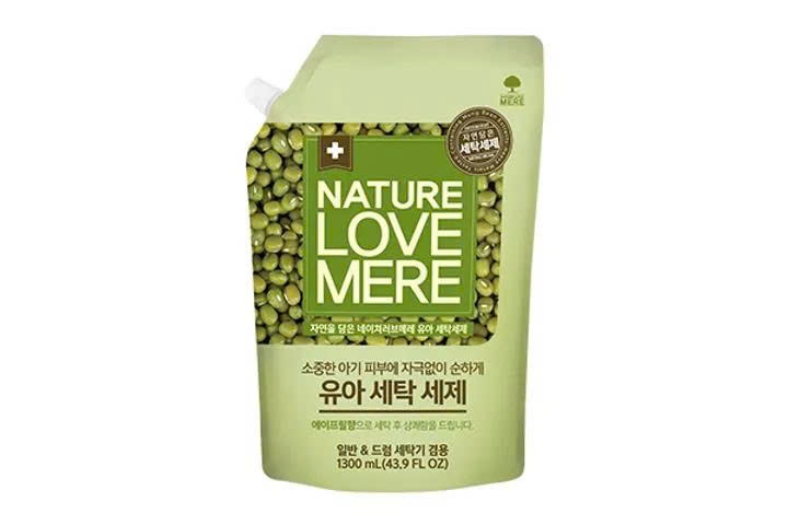  NK - Nước giặt quần áo trẻ em thuần chay Nature Love Mere chiết xuất đậu nành 1.3L 