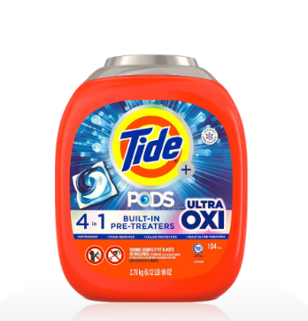  NK - Viên giặt Tide Pods with Ultra Oxi Laundry Detergent Pods 104 viên 98Oz 2.78kg 
