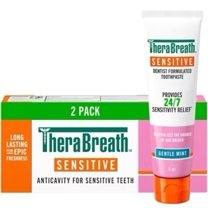  Set 2 kem đánh răng TheraBreath Sensitive Toothpaste Gentle Mint 8Oz 226g 