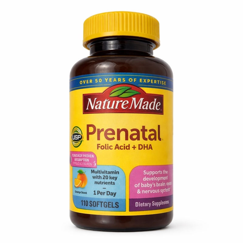  Viên uống bổ sung vitamin tổng hợp cho mẹ bầu Nature Made Prenatal + DHA Softgel 110 viên 