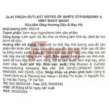 NK - Sữa tắm Olay Fresh Outlast – Notes of White Strawberry & Mint 24HR Fresh Vibes Body Wash 650ml 22Oz 