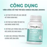  (Úc) Viên uống bổ não Healthy Care Ginkgo Biloba 2000mg 110 viên 