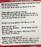  NK - Nước rửa tay dạng bọt BBW Gentle & Clean Foaming Hand Soap Pink Pineapple Sunrise 8.75Oz 259ml 