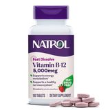 Viên uống bổ sung Natrol Vitamin B12 Fast Dissolve Maximum Strength Strawberry Flavor 5000mcg 100 viên 
