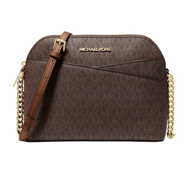  Túi MK Jet Set Travel Medium Logo Dome Crossbody Bag Color BROWN 35F1GTVC6B 