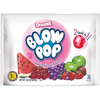  Kẹo mút Charms Blow Pop Assorted Flavor Lollipops Candy 10.4Oz 294g 