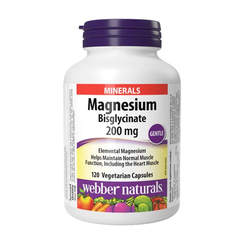  NK-Viên uống bổ sung Webber Naturals Magnesium Bisglycinate 200mg lọ 120 viên 