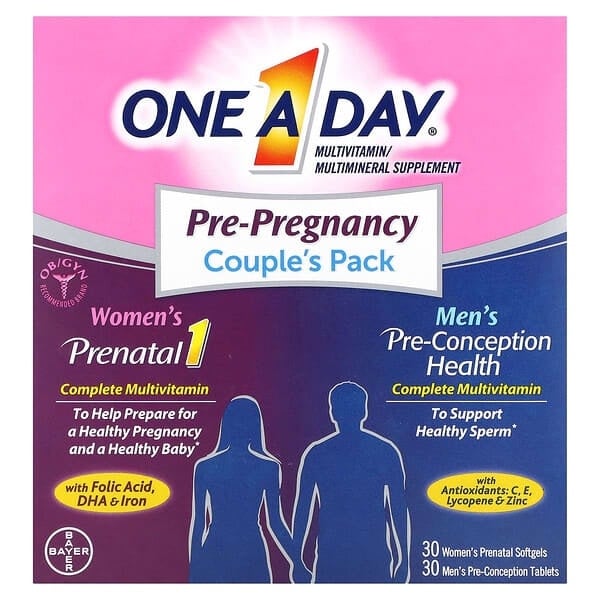  Viên uống bổ sung vitamin cho cặp đôi One A Day Men's & Women's Pre-Pregnancy Multivitamin 60 viên 