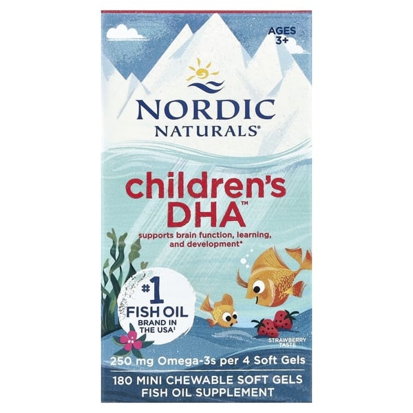  Viên uống bổ sung Omega3 cho bé Nordic Naturals Children's DHA 250mg Omega-3 180 viên 