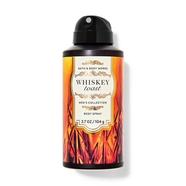 Xịt thơm body nam BBW Whiskey Toast Body Spray 3.7Oz 104g (Chai) 