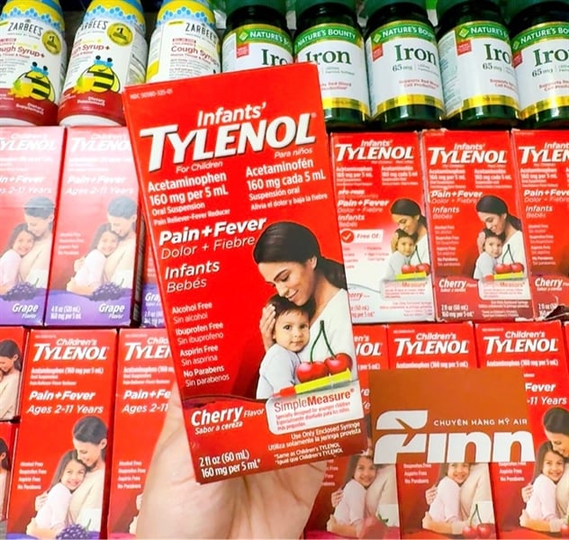  Siro giảm đau hạ sốt cho bé Tylenol Infant Acetaminophen Liquid Medicine Cherry 2Oz 60ml 