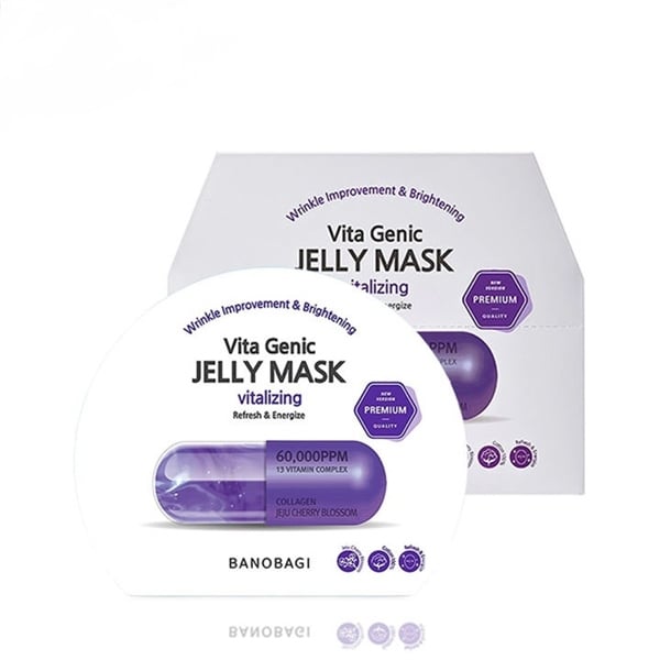  NK - ( Tím ) Hộp 10 miếng mặt nạ ngừa lão hóa, tăng đàn hồi da Banobagi Vita Genic Vitalizing 