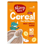  Bột Ăn Dặm Hữu Cơ Không Đường Cho Bé 6m+ Slurrp Farm Cereal - Vị Lúa Mì, Táo và Chuối 200g (Hộp) 