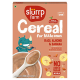  Bột Ăn Dặm Hữu Cơ Không Đường Cho Bé 6m+ Slurrp Farm Cereal - Vị Hạnh Nhân, Hạt Ragi và Chuối 200g (Hộp) 