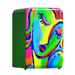 Tủ lạnh mini retro HCK SLEEPY GIRL màu xanh dung tích 107L có ngăn đông (ngăn lạnh 92L, ngăn đông 15L)