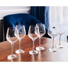 Set 6 ly vang trắng Loxia 470ml Crystal Bohemia