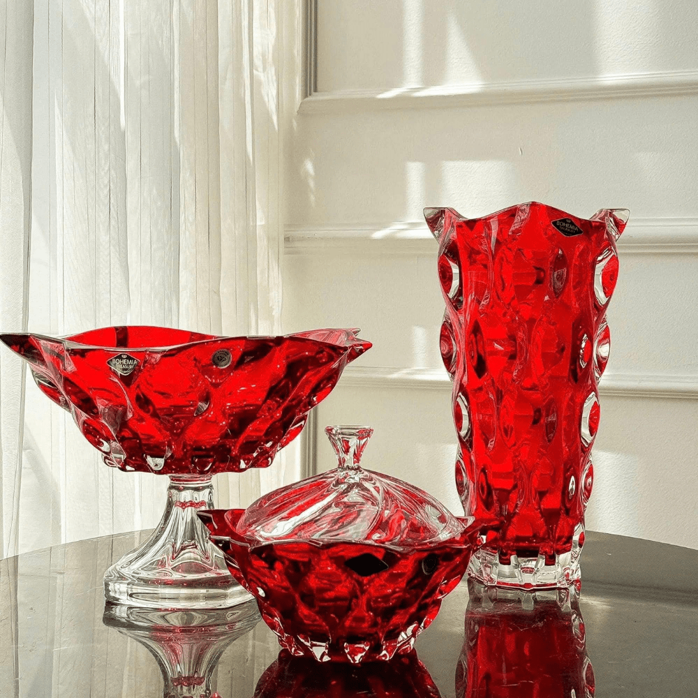 Chân bồng pha lê Bohemia Samba 30,5cm nhiều màu